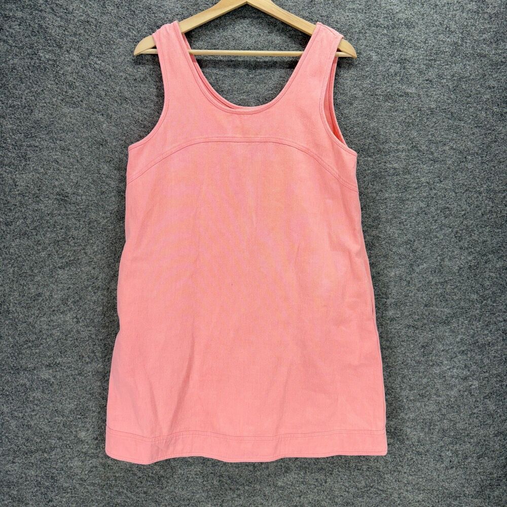 Mod On Trend Dress Women L Large Pink Shift Short Sleeveless Cotton Round Neck
